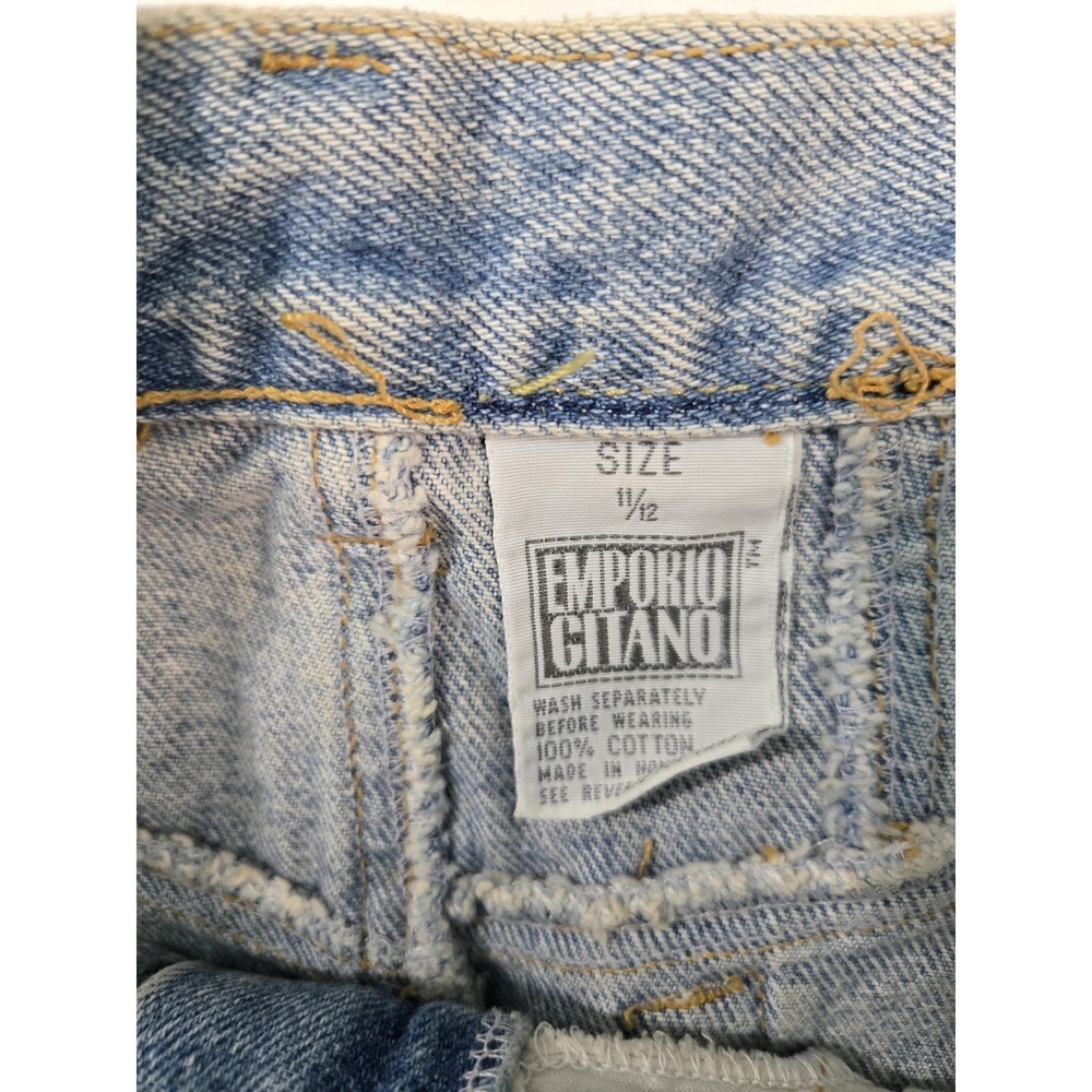 Vintage Emporio Gitano Denim Skirt High Waisted Acid Wash Blue Mini Size... - Picture 6 of 6